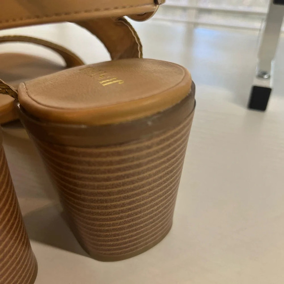 JustFab Women Ishla Blocked Heeled Sandals size 11 gently used color natural - Picture 13 of 15